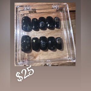 Black Starry Press-On Nails